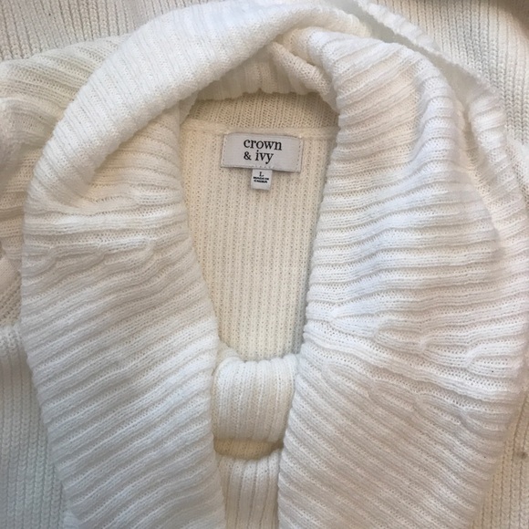 Crown and Ivy Creamy White Cowl Neck Tunic Dress - Picture 4 of 4